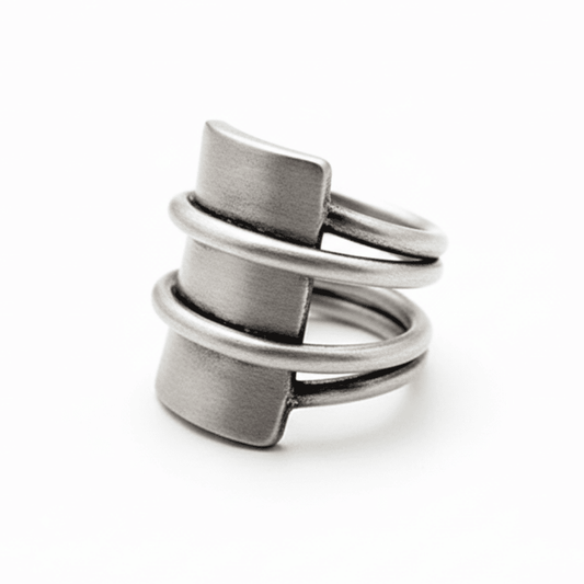 Vintage Geometric Stainless Steel Viking Ring